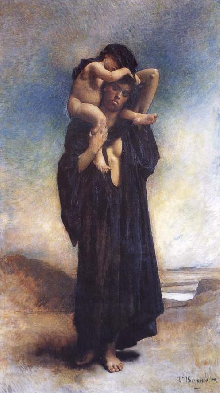Leon Bonnat Peasant woman and her Child Germany oil painting art